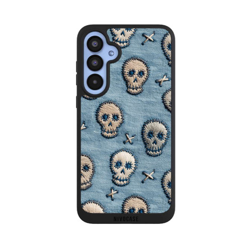 Samsung Galaxy A55 5G NIVOpure Skulls on Jeans Pattern