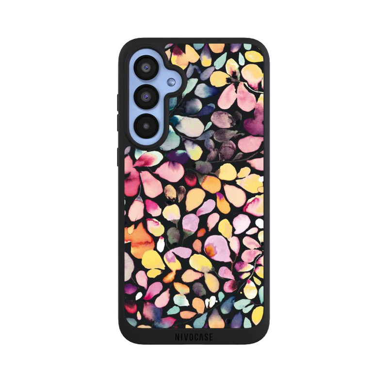 Galaxy A55 5G NIVOpure Eukalyptus Aquarellblätter Schwarz