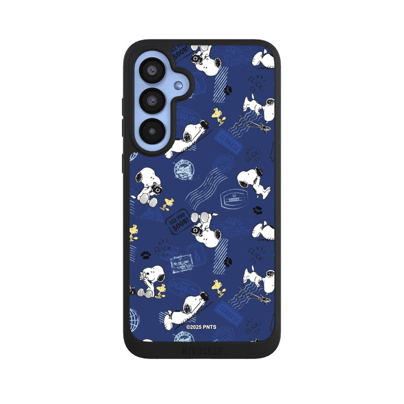 Galaxy A55 5G NIVOpure Peanuts Travel Stamps Pattern Blue