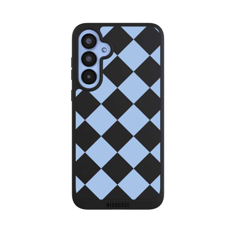 Galaxy A55 5G NIVOpure Checked Pattern Light Blue without Background