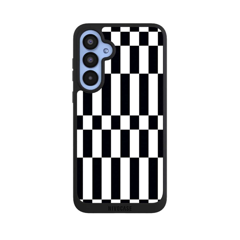 Galaxy A55 5G NIVOpure Checked Abstract Bold Black and White Color Block