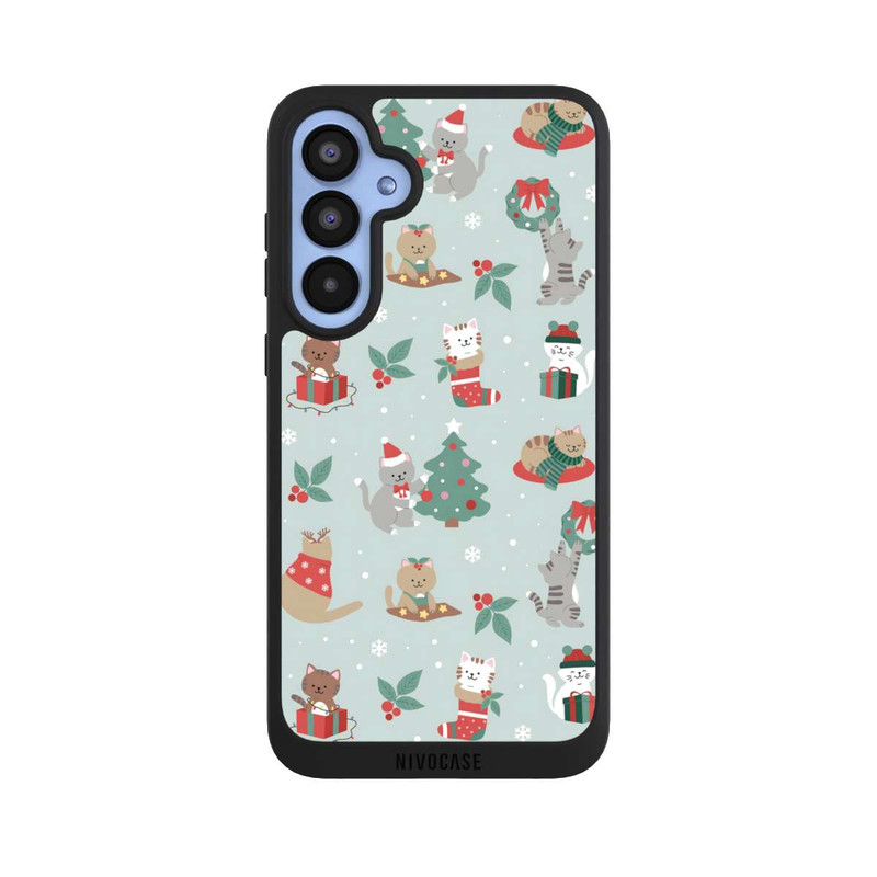 Galaxy A55 5G NIVOpure festliche Katzen im Winterwunderland