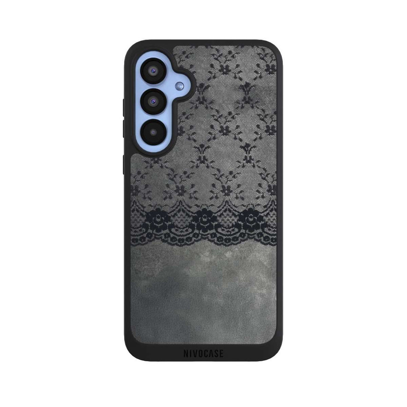 Galaxy A55 5G NIVOpure Motif de Dentelle Noire sur fond gris