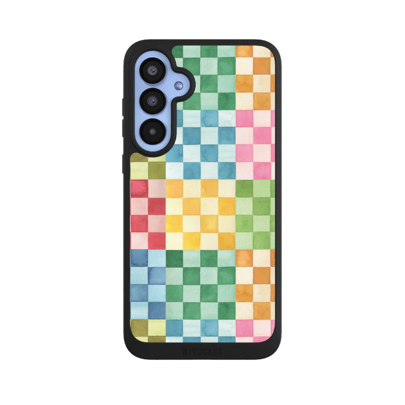 Galaxy A55 5G NIVOpure Checkerboard Watercolor Chess Geometric Red