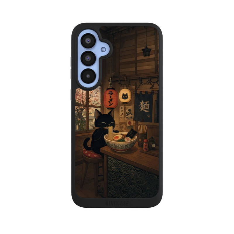 Galaxy A55 5G NIVOpure Ramen Bar mit schwarzer Katze mit KI