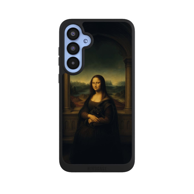 Galaxy A55 5G NIVOpure La Joconde de Léonard de Vinci avec un chat noir avec l'IA