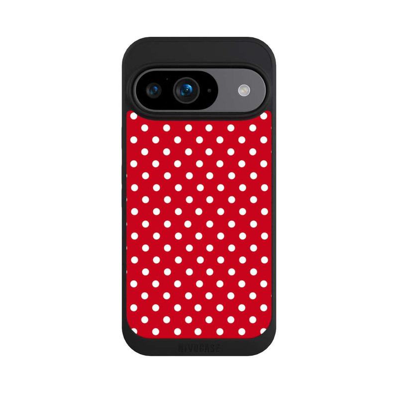 Pixel 9 NIVOpure Confettis Blancs sur Fond Rouge