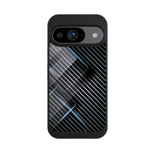 Google Pixel 9 NIVOpure Blaue Linien auf Karbon