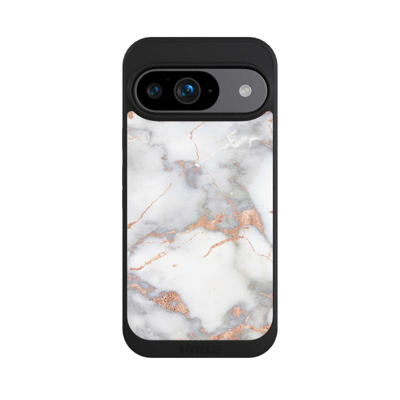 Pixel 9 NIVOpure Weißer und goldener Marmorlook
