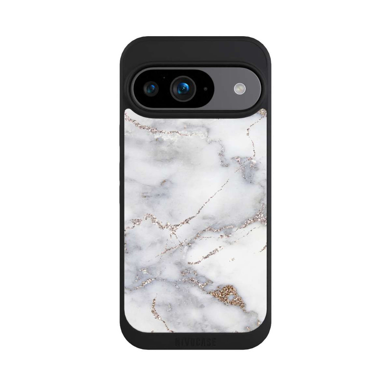 Pixel 9 NIVOpure Silberglitzer Marmorlook