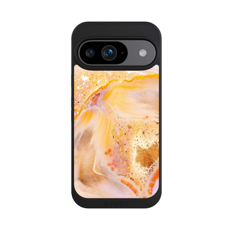 Pixel 9 NIVOpure Orangefarbener Glitzer Marmorlook