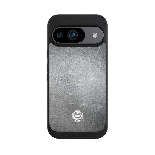 Google Pixel 9 NIVOpure Logo FCB Classique Petit - Blanc sur Fond Métallique
