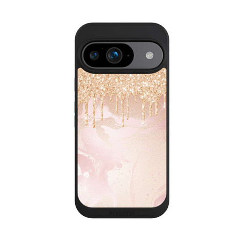 Google Pixel 9 NIVOpure  Roségoldener Glitzer Tropfen Look