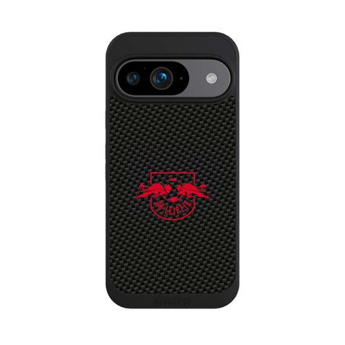 Google Pixel 9 NIVOpure Rotes RB Leipzig Logo auf Carbonoptik