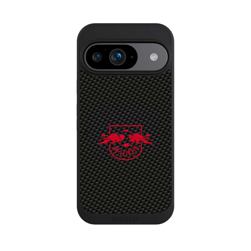 Pixel 9 NIVOpure Rotes RB Leipzig Logo auf Carbonoptik