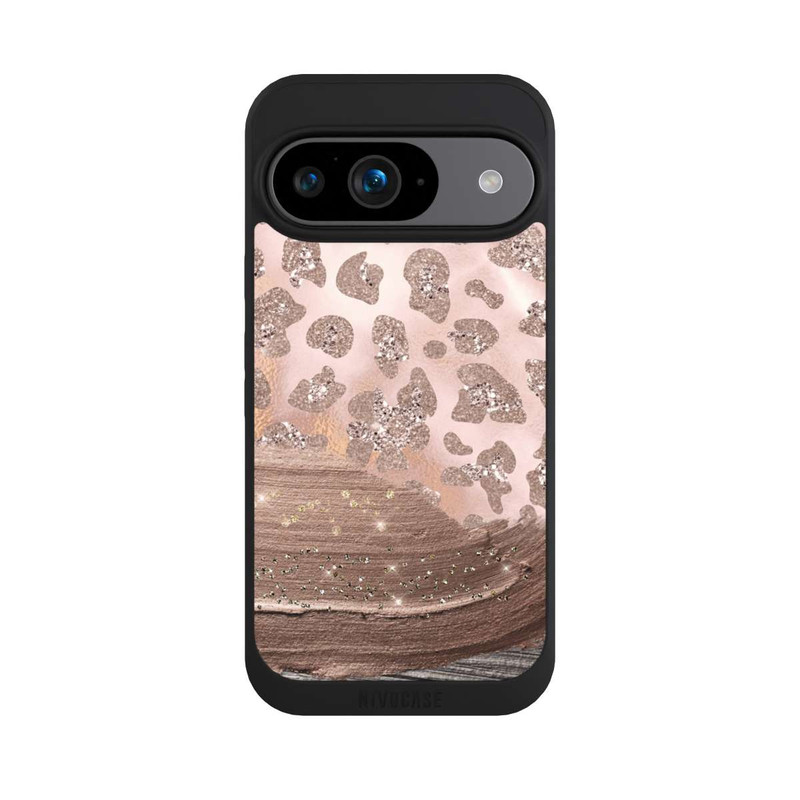 Pixel 9 NIVOpure Silberner Leoparden Glitzerlook