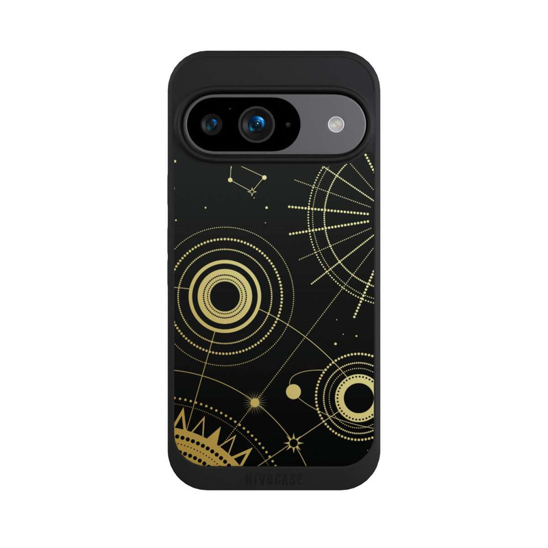 Pixel 9 NIVOpure Schwarzer und goldener Look Abstrakt