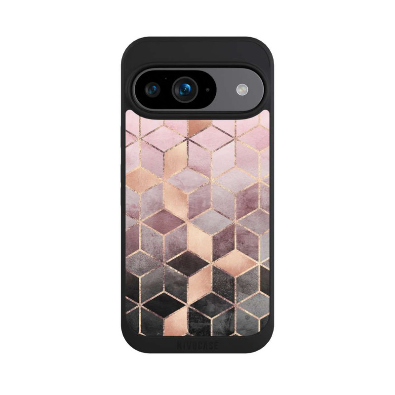Pixel 9 NIVOpure Imprimé Cubes Dégradés Gris Rose