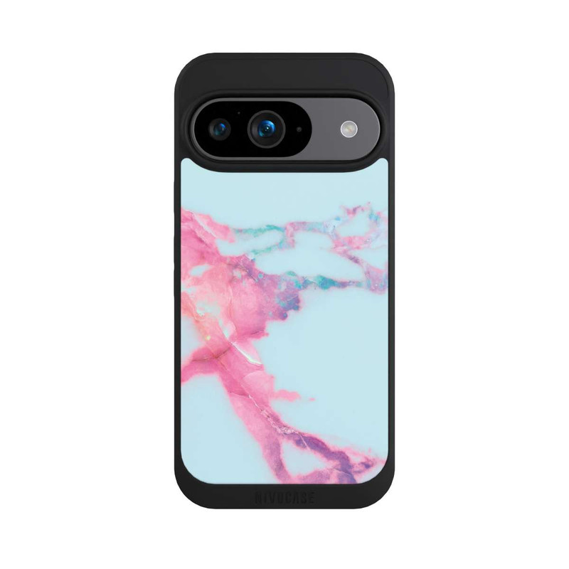 Pixel 9 NIVOpure Marbre veiné irisé bleu clair