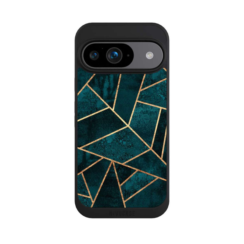 Pixel 9 NIVOpure Tief Blaugrün Stein Gold Druck