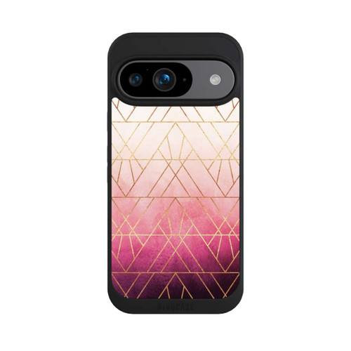 Google Pixel 9 NIVOpure Pink Ombre Triangles Gold Print