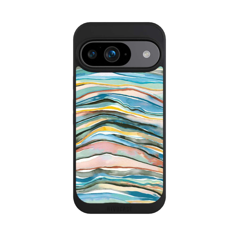 Pixel 9 NIVOpure Couches d'agate aquarelle bleues