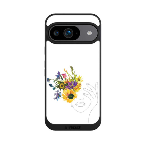 Google Pixel 9 NIVOpure Line Art Woman sunflowers