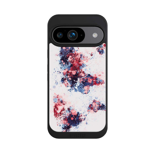 Google Pixel 9 NIVOpure Weltkarte Farbenspritzer Blau Rot