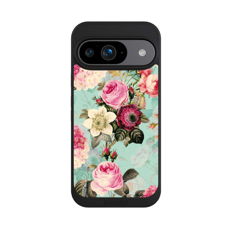 Pixel 9 NIVOpure Turquoise Wallpaper Roses