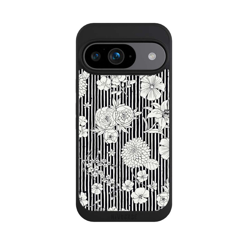 Pixel 9 NIVOpure Fleurs et rayures noir et blanc