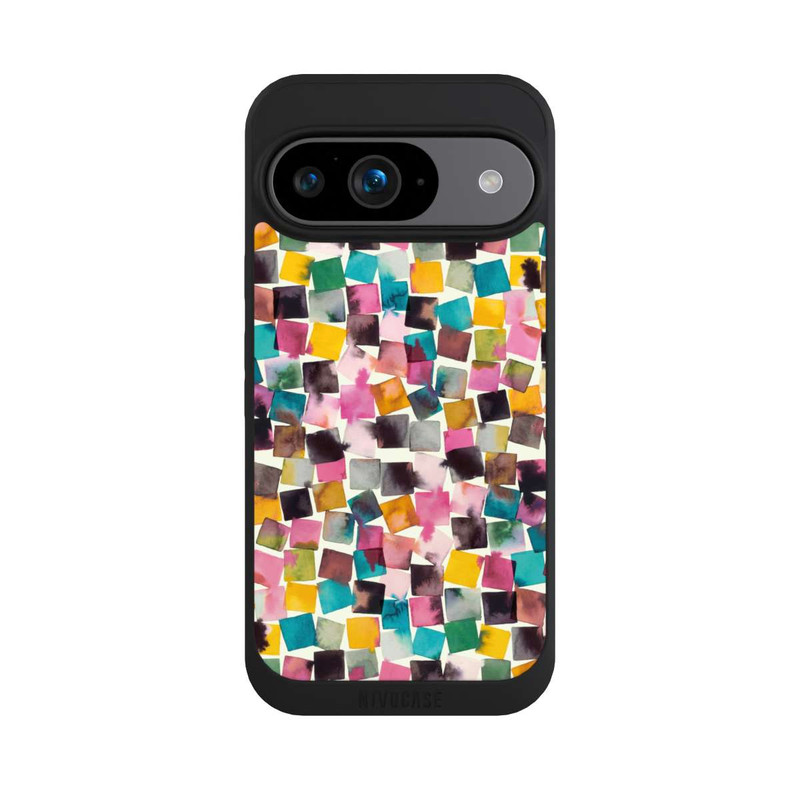 Pixel 9 NIVOpure Aquarell geometrische Plaids rosa