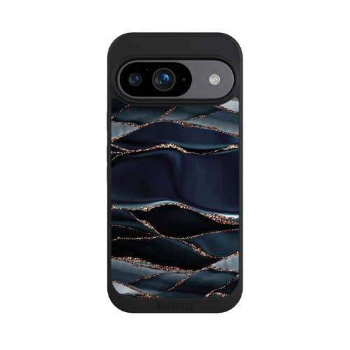 Google Pixel 9 NIVOpure Dunkelgraue Streifen goldener Look