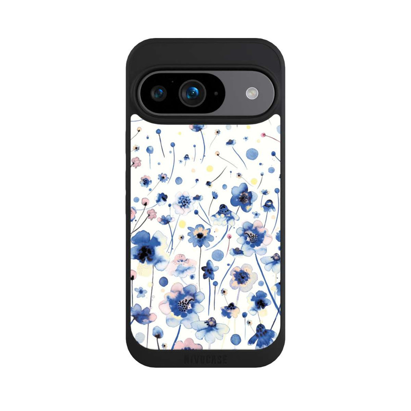 Pixel 9 NIVOpure Fleurs bleues d’encre aquarelle