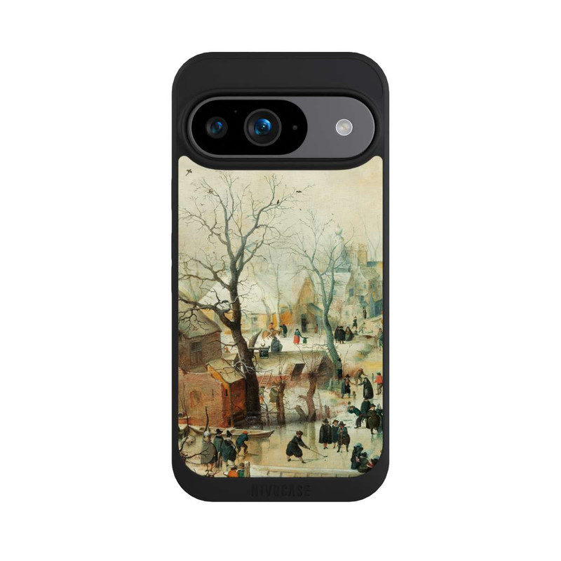 Pixel 9 NIVOpure Winterlandschaft mit Schlittschuhläufern - Hendrick Avercamp