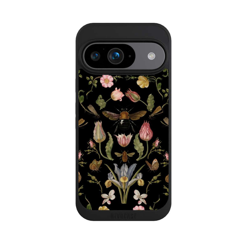 Pixel 9 NIVOpure Fleurs Sauvages et Abeilles Fond Noir