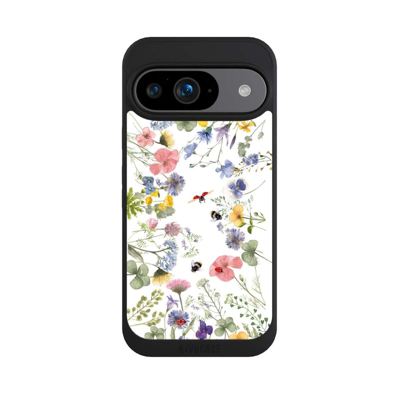 Pixel 9 NIVOpure Bunte Frühlingsblumen und Bienen