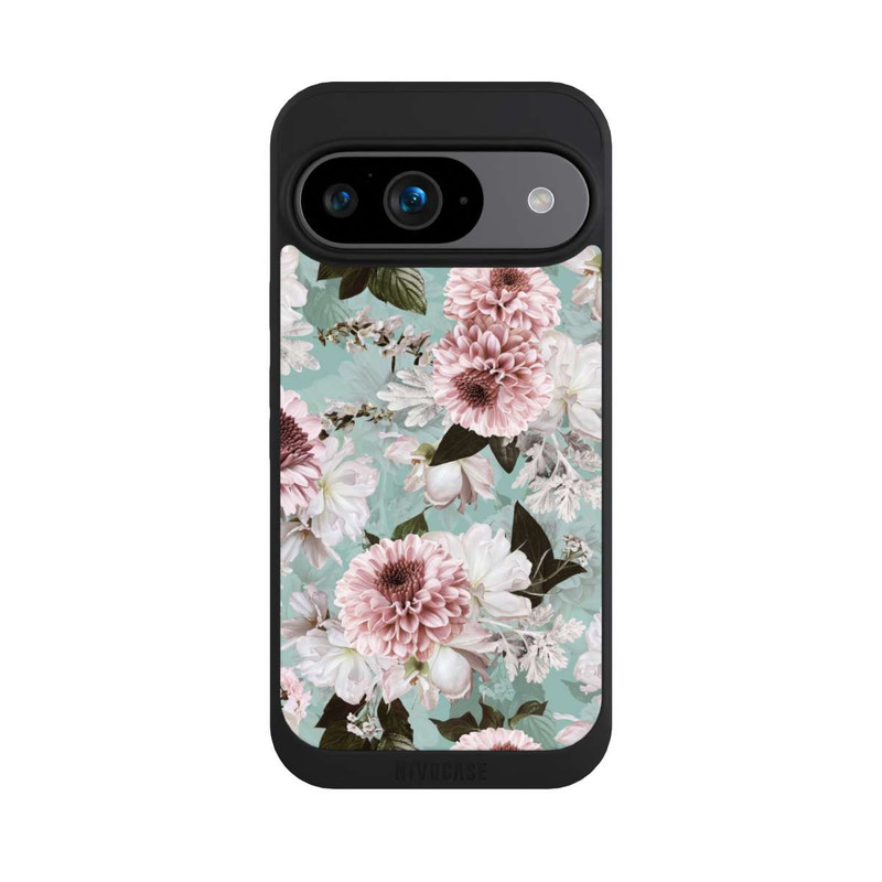 Pixel 9 NIVOpure Blumentapete Barockblau