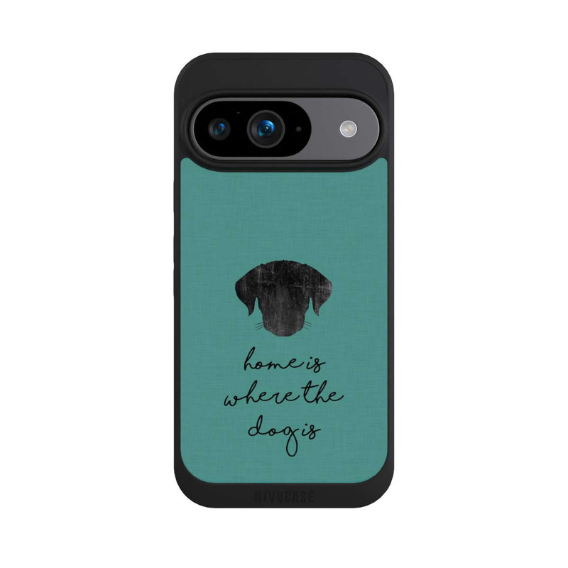 Pixel 9 NIVOpure Home Is Where The Dog Is - Noir sur turquoise