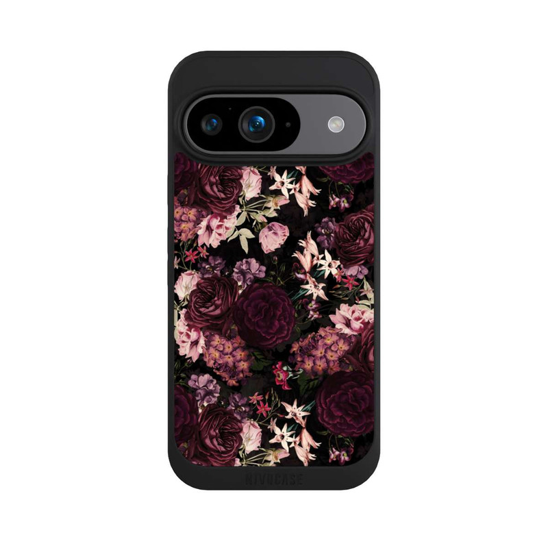 Pixel 9 NIVOpure Blumentapete dunkelviolett