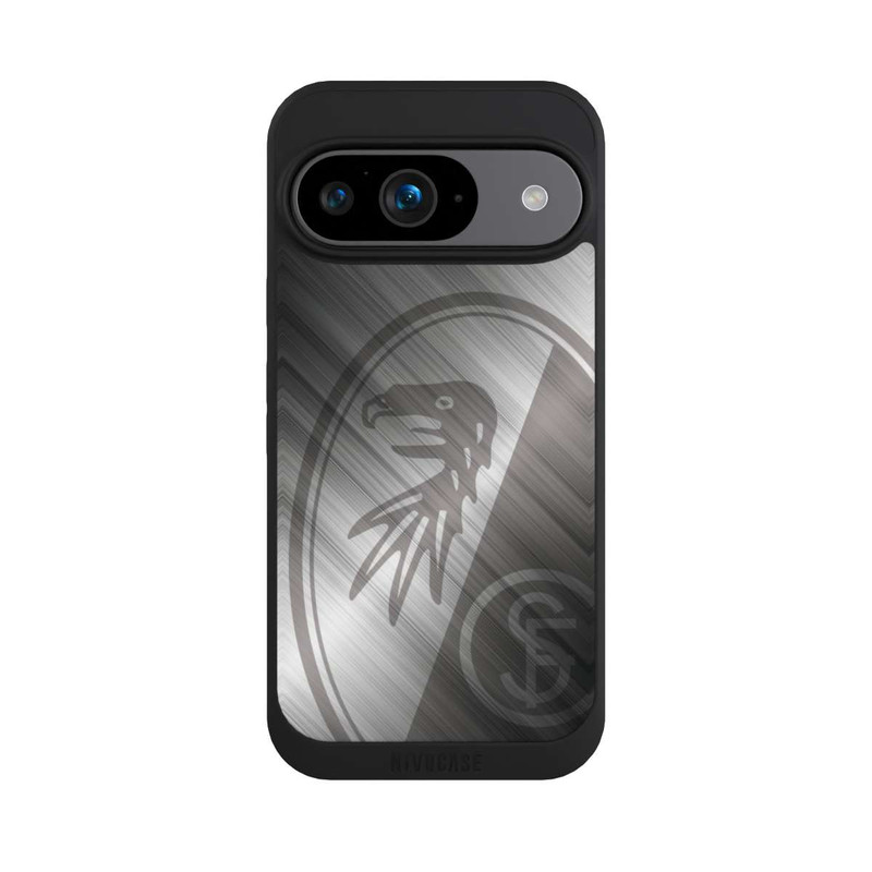 Pixel 9 NIVOpure SC Freiburg Glänzendes Metall Hintergrund
