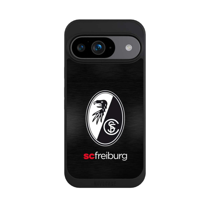 Pixel 9 NIVOpure  Kratzen Metall Hintergrund mit dem Schriftzug  Horizontal SC Freiburg