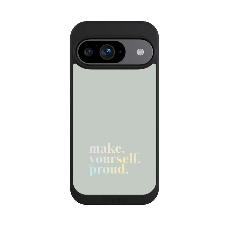 Pixel 9 NIVOpure Make Yourself Proud Zitat-Minze und Farbverlauf