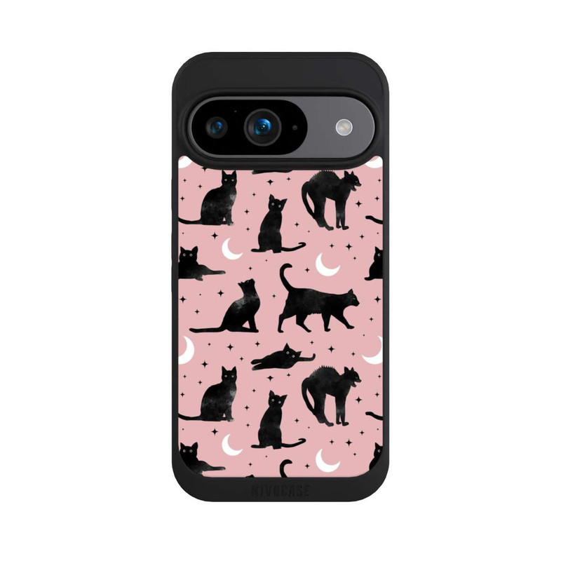 Pixel 9 NIVOpure Katzen und Mond auf Rosa