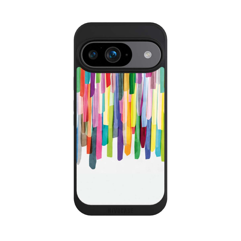 Pixel 9 NIVOpure Bunte Streifen Weißer Hintergrund