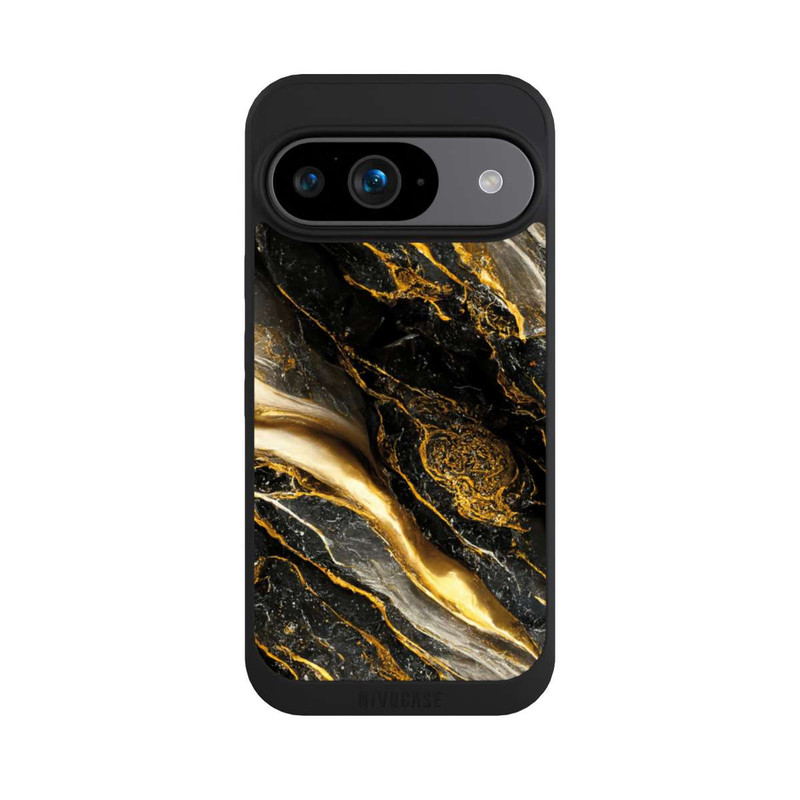 Pixel 9 NIVOpure Schwarze Marmor Goldschichten