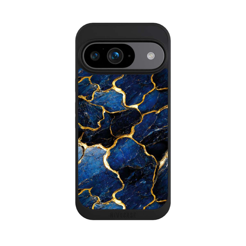 Pixel 9 NIVOpure Blaue Marmor Gold Druck