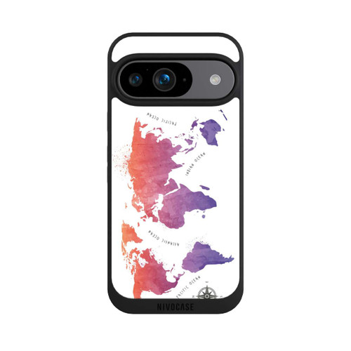 Google Pixel 9 NIVOpure Worldmap (Watercolor) white
