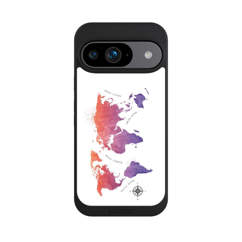 Pixel 9 NIVOpure Aquarell Weltkarte weiß