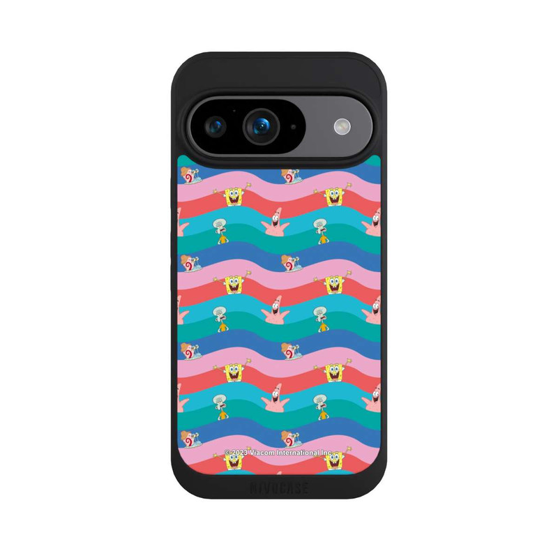 Pixel 9 NIVOpure Vagues colorées des amis de Bob l'éponge