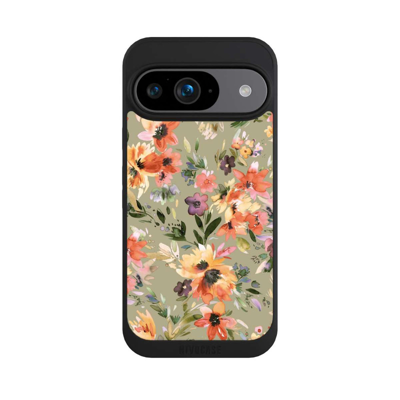 Pixel 9 NIVOpure Malerische tropische Blumen Salbeigrün